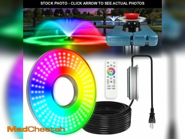 Lot 74-13625317 - Goldlife Pond Fountain Aerator Lights, 200W RGBW 20000LM 160LED Fountain Light With 100FT Power Cord...