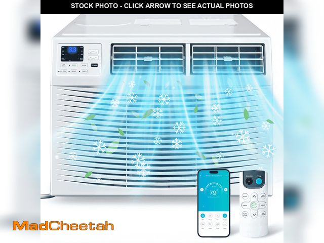Lot 74-14436541 - Window Air Conditioner, 8000 BTU with Smart App &amp; Remote, Covers up to 350 Sq.Ft, Quiet 50dB, En...