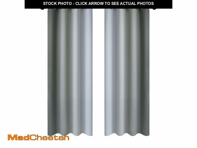 Lot 74-14274398 - Yakamok Gray and Greyish White Thermal Insulated Grommet Light Blocking Window Drapes,Room Darkening...