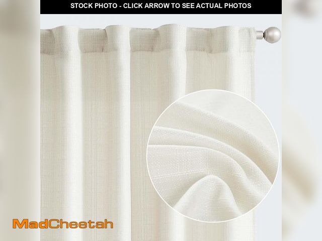 Lot 74-12116443 - jinchan Ivory Curtains for Living Room Bedroom Linen Textured Curtains 84 Inches Long Farmhouse Coun...