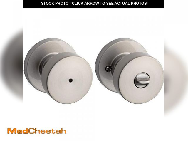 Lot 74-12492270 - Kwikset Pismo Round Satin Nickel Bed/Bath Door Knob Featuring Microban Antimicrobial Technology with...