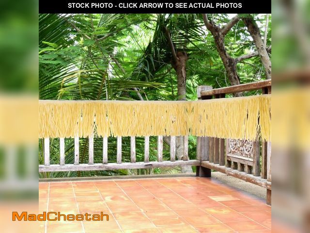 Lot 74-12433086 - Ayfjovs 2 Pieces Hawaiian Table Skirt, 13ft x 11.8 Inch Grass Table Skirt with 10 Pieces Hook Loop S...