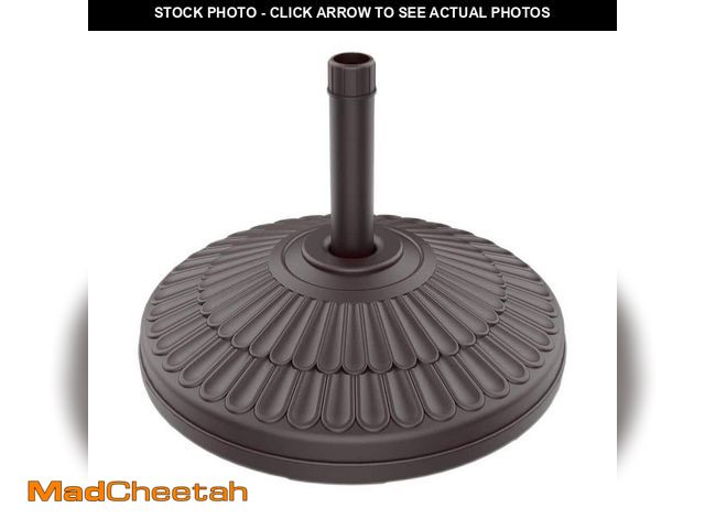 Lot 74-12746840 - wikiwiki 80 lbs. HDPE Round Patio Umbrella Base Free Standing Heavy Duty Base Water and Sand in Dark...
