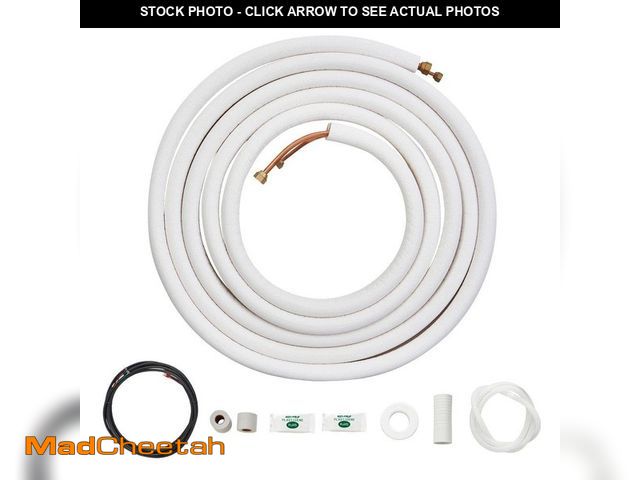 Lot 74-14355683 - VEVOR Mini Split Line Set 1/4 in. and 3/8 in., 25 ft. OD Copper Tubing Pipes and Triple-Layer Insula...