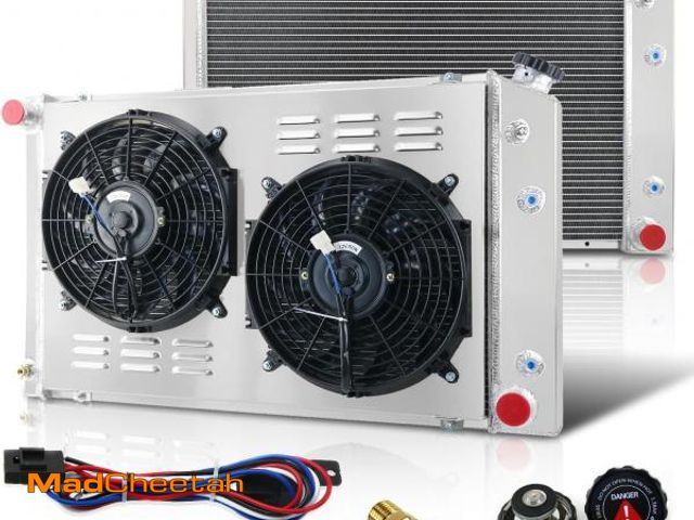 Lot 74-12336412 - YUFUQIDA 3/4 Row Core Aluminum CC716AA Radiator + 2 x 12" Fan Shroud w/Relay Compatible with 1973-19...