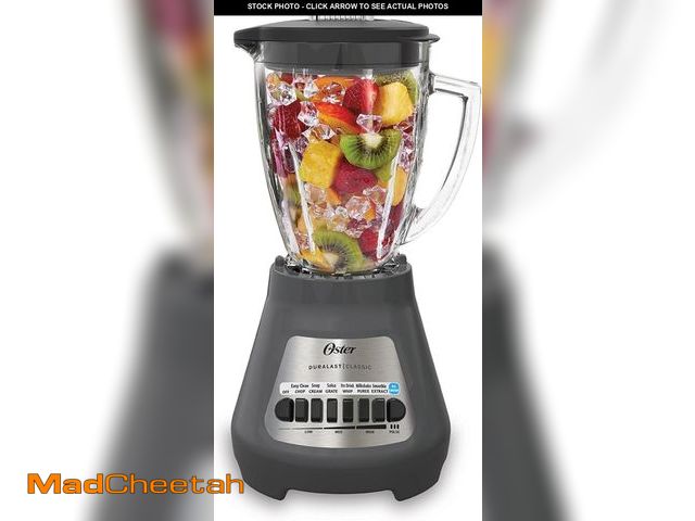 Lot 74-12510405 - Oster Classic Series 8-Speed Blender with 6-Cup Glass Jar, Gray - UNUSED
