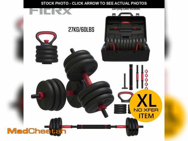 Lot 74-12782672 - FitRx SmartBell Gym, 60 lbs. 4-in-1 Adjustable Interchangeable Dumbbell, Barbell, and Kettlebell Wei...