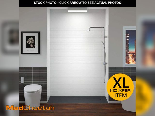 Lot 74-13674133 - WOODBRIDGE 60 in. L x 36 in. W x 75 in. H 4-Pieces Alcove Shower Kit with Glue Up Shower Wall and Sh...