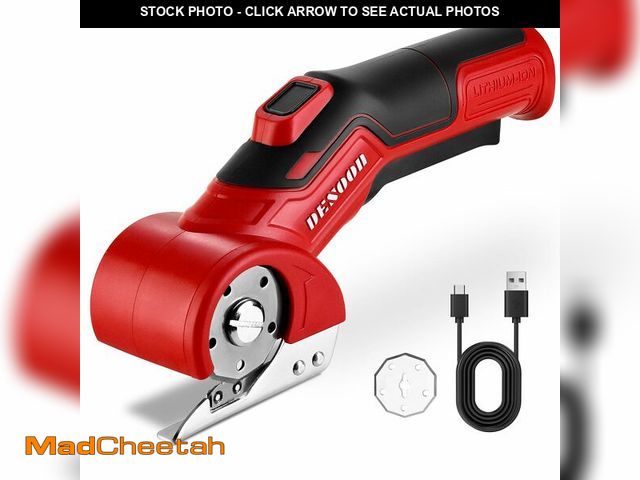 Lot 74-14207566 - Cordless Electric Scissors Cardboard Cutter, DESOON 4V Electric Box Cutter with Safety Lock, Ergonom...