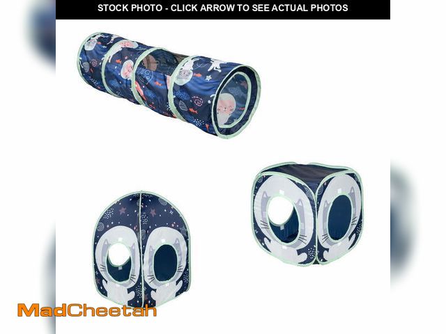 Lot 74-12861463 - Vibrant Life Collapsible Space Cat Tunnel Play Combo, 3 Piece Set, Blue - UNUSED