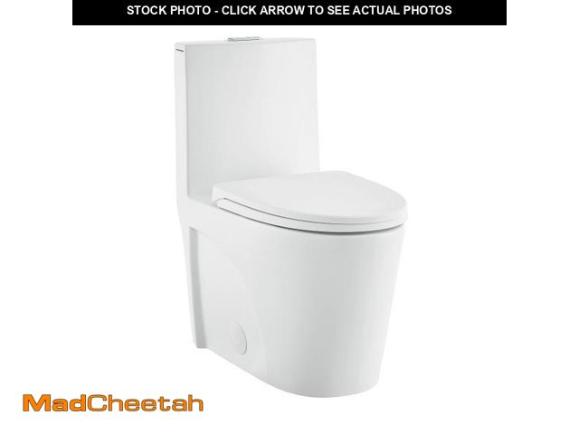 Lot 74-12445224 - Swiss Madison St. Tropez SM-1T254MB One-Piece Elongated Toilet Vortex Dual-Flush 1.1/1.6 gpf with Co...