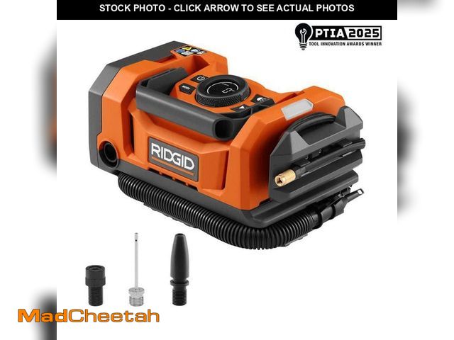 Lot 74-12783339 - 18V Dual Function Cordless Inflator (Tool Only) with Valve Adaptor, Needle, (2) Nozzles, and 12V Pow...