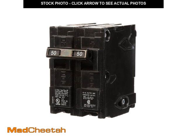 Lot 74-14607211 - Siemens 50 Amp 2-Pole Type QP Circuit Breaker Q250U - USED