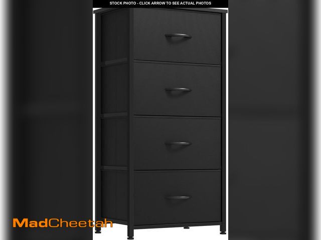 Lot 74-12510132 - DWVO Storage Tower with 4 Drawers - Fabric Dresser, Organizer Unit, Living Room, Closets - Sturdy St...