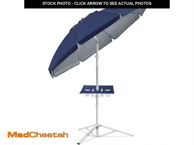Lot 74-14344259 - lohasco 7 ft. Outdoor Umbrella with Tripod Stand and Adjustable Table ÃÂ¢Ã¢âÂ¬Ã¢â¬Å UPF 50+, Po...