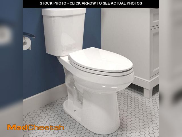 Lot 74-12530023 - HOROW 17in. ADA Chair Height 2-piece 1.1/1.6GPF Dual Flush Elongated Toilet in White Map Flush 1000g...