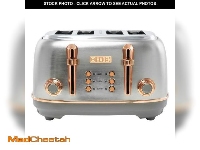 Lot 74-13038475 - HADEN Heritage 1500-Watt 4-Slice Steel and Copper Wide Slot Retro Toaster with Removable Crumb Tray ...