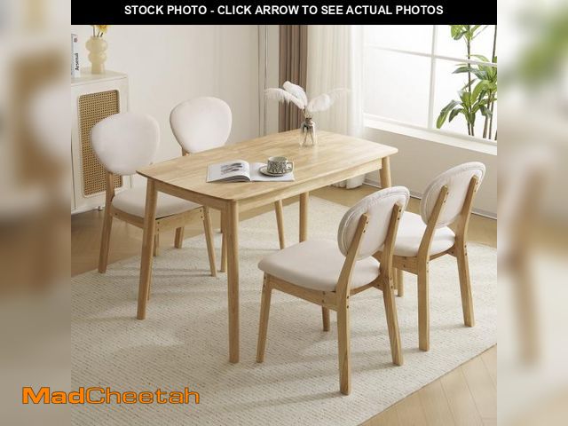 Lot 74-12294334 - Ktaxon Dining Table Set for 4 Solid Wood Dinner Table with Padded Chairs for Home Kitchen Restaurant...