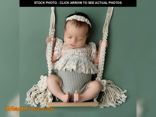 Lot 74-14299435 - M&amp;G House Newborn Photography Props Swing Prop Wooden Swing Seats Baby Photo Props Wooden Prop S...