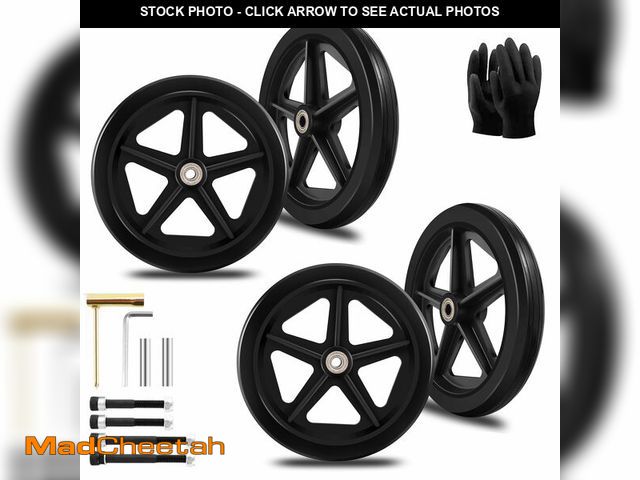 Lot 74-12697706 - 8 Inch Solid Replacement Wheels - Environmentally Friendly Rubber Material, Wear-Resistant PU Tires,...