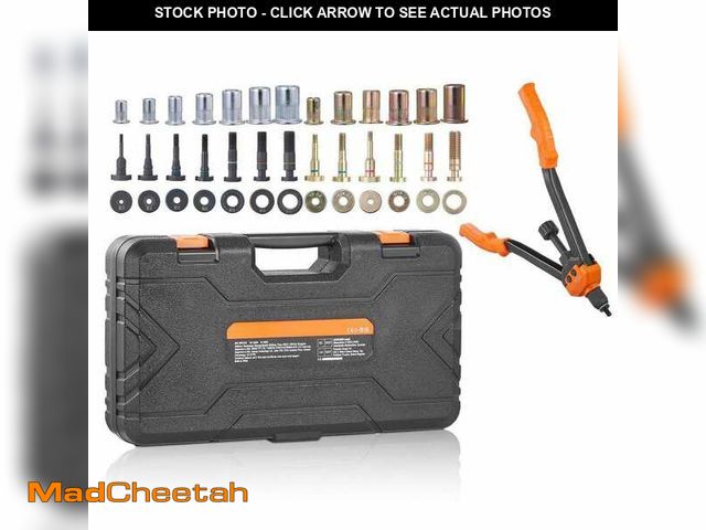 Lot 74-13822622 - SKYSHALO 16 in. Rivet Nut Tool, 186-Piece Rivet Nuts, Labor-Saving Rivnut Tool Kit with 13-Piece Met...