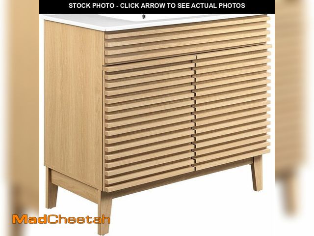 Lot 74-12544246 - Modway Render 36" Bathroom Vanity in Oak White - UNUSED