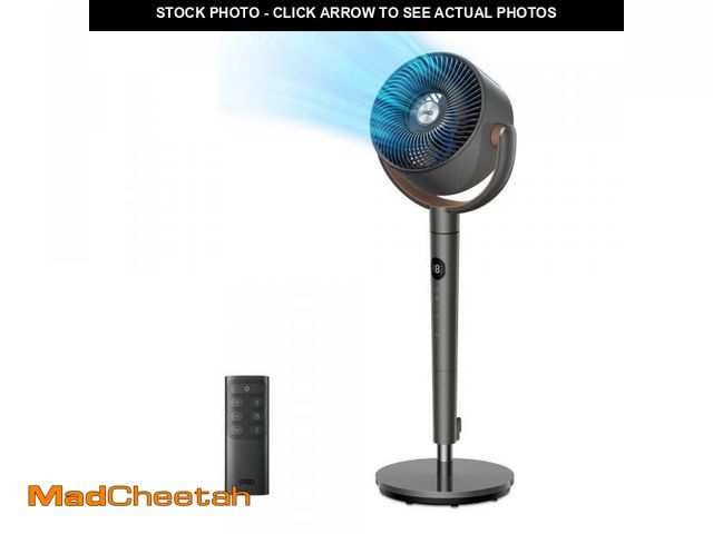 Lot 74-12410303 - DREO 7 in. Adjustable Pedestal Floor Fan w/Remote, 8-Speeds, 25 dB, 8 Hr Timer, 35-40 in. Adj. Ht, 1...