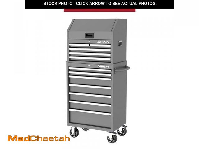 Lot 74-12172863 - Husky Tool Storage 27 in. W Standard Duty Gray Tool Chest Combo - UNUSED