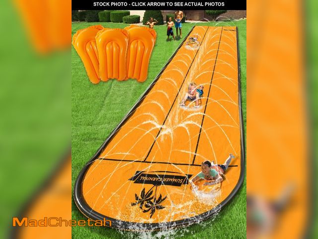 Lot 74-12121021 - Slip and Water SlipÃ¯Â¼ÅSlip Water Slide for Kids Backyard 22ft*3 Lane Orange,Summer Toys for Kids ...
