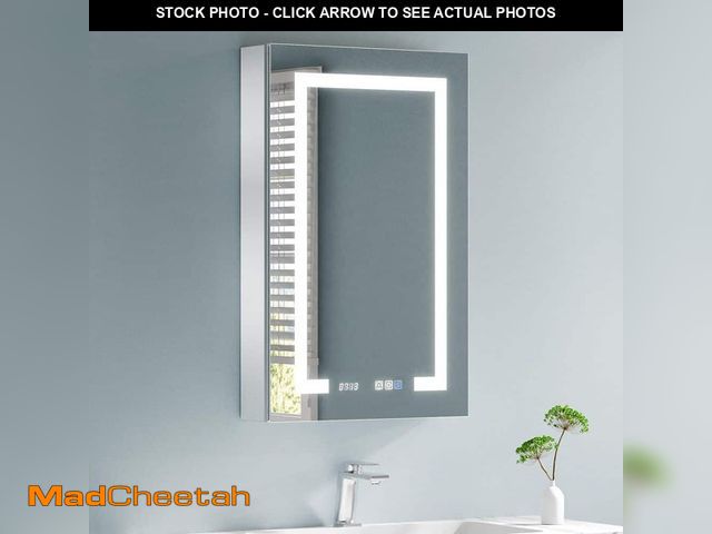 Lot 74-13738444 - ExBrite 20 in. W x 32 in. H Rectangular Silver Aluminum Recessed/Surface Mount Right Dimmable Medici...