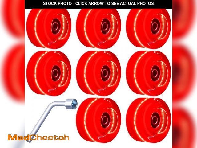 Lot 74-11557389 - Tanzfrosch 8 Pack Roller Skate Wheels with Bearings Installed Quad Light Up Wheels for Double Row Sk...