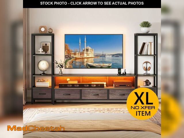 Lot 74-13012443 - YITAHOME Farmhouse TV Stand for 65inch TV, Entertainment Center with Storage, Adjustable LED Lights ...