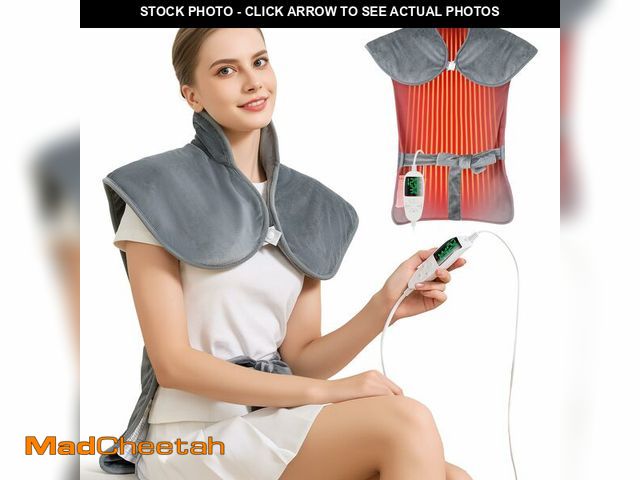 Lot 74-13624326 - Electric Weighted Heating Pad for Neck Back Shoulder Pain Relief, Birthday Gifts for Women Men Mom D...