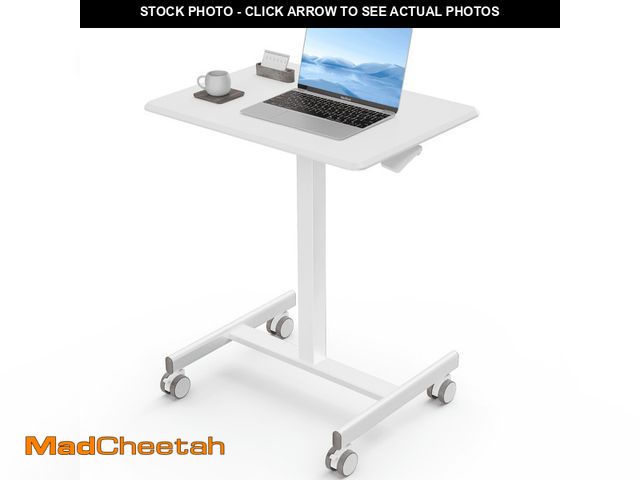 Lot 74-12782523 - EDX Small Standing Desk with Mobile Portable Rolling Wheels, Height Adjustable desk for Home Office,...