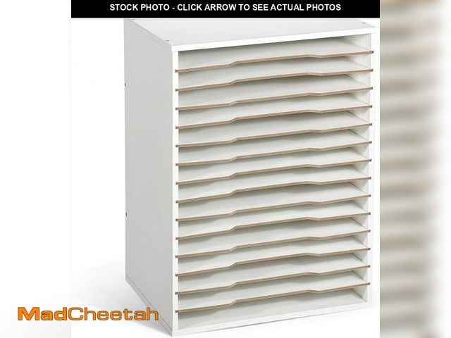 Lot 74-12166885 - 15 Slot Paper Organizer Storage, Wood Adjustable Shelves Paper Storage Shelf with Extraction Slot fo...