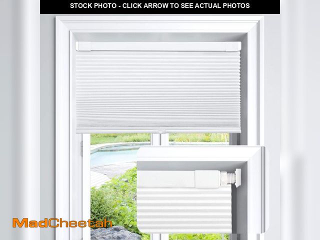 Lot 74-12488014 - LazBlinds Cordless Cellular Shades, No Tools No Drill Light Filtering Honeycomb Shades Pleated Blind...