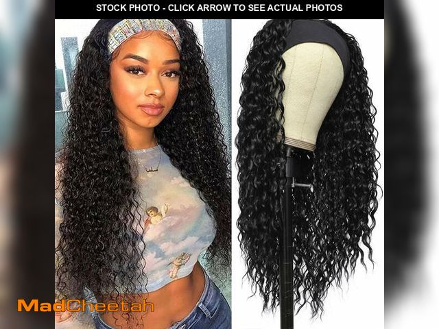 Lot 74-12712139 - G&amp;T Wig Headband Wigs for Black Women Wet and Wavy Headband Wig Curly Wave Synthetic Wigs Gluele...