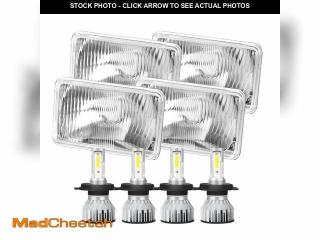 Lot 74-13544240 - IHNZCB 4pcs 4x6 Inch H4651 H4652 H4656 H4666 H6545 Headlights Housing + H4/9003 High Low Beam Bulbs ...