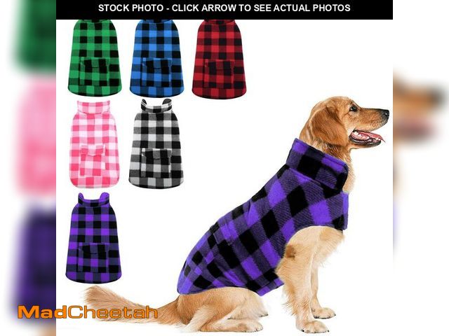 Lot 74-12709424 - ASENKU Dog Jacket Plaid Reversible Reversible Dog Vest Waterproof Cold Winter Clothes Pet Apparel fo...