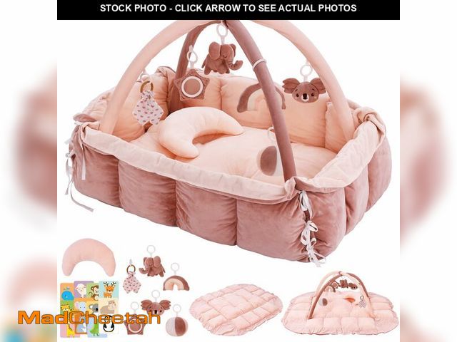 Lot 74-13563636 - 5-in-1 Baby Play Gym and Tummy Time Mat, Tummy Time Pillow &amp; 12 Learning Cards, Plush Activity M...