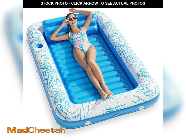 Lot 74-14148801 - Inflatable Tanning Pool Lounger Float - Jasonwell 4 in 1 Sun Tan Tub Sunbathing Pool Lounge Raft Flo...