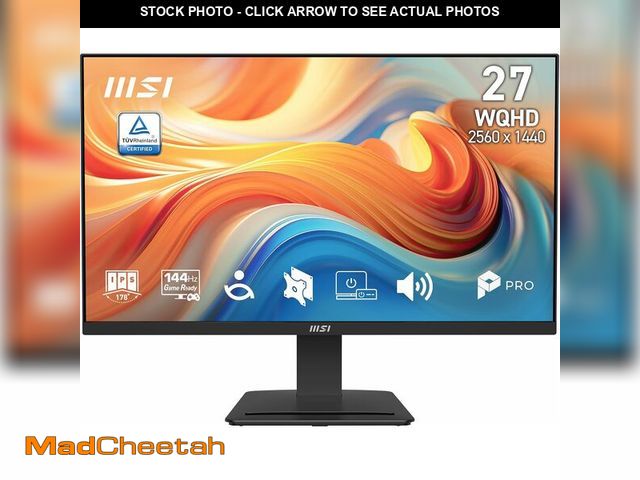 Lot 74-14591326 - msi PRO MP273Q E14 27-inch IPS 2560 x 1440 (QHD) Computer Monitor, 144Hz,Adaptive-Synch, HDMI, DP Po...