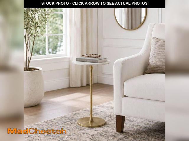 Lot 74-14254548 - Liv &amp; Skye 13 in. Gold Metal Round End Table - UNUSED