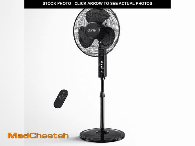Lot 74-14584882 - 16" Oscillating Standing Fan with Remote, 3-Speed, Height Adjustment Pedestal Fan, 10H Timer Quiet F...