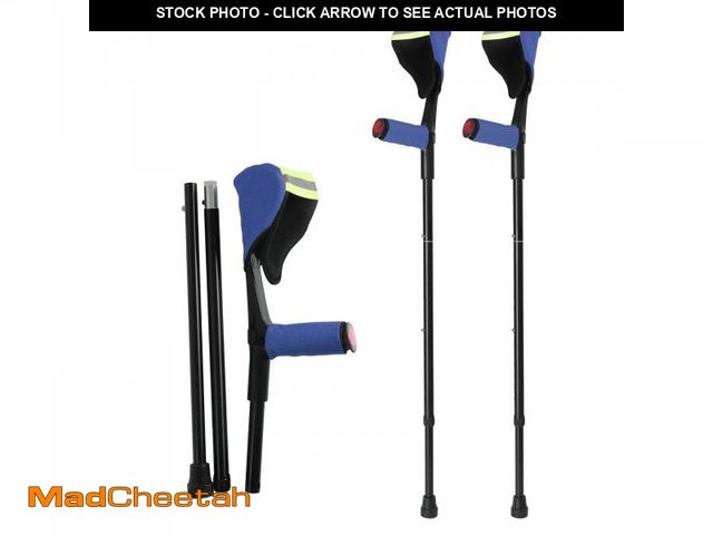 Lot 74-12487962 - Lefeke Forearm Crutches (a Pair),Adult Arm Crutches with Hand Grip Cushion Pad  Elbow Cushion,10 Lev...