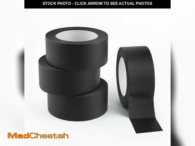 Lot 74-12702925 - Lichamp 4 Pack Black Painters Tape 2 inch Wide, Medium Adhesive Black Masking Tape Bulk Multi Pack, ...