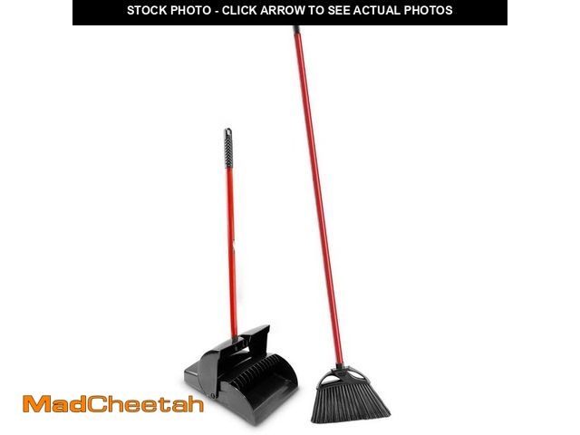 Lot 74-12731480 - Libman 11 in. High Power Indoor/Outdoor Angle Broom with Steel Handle and Lobby Dustpan with Closed ...