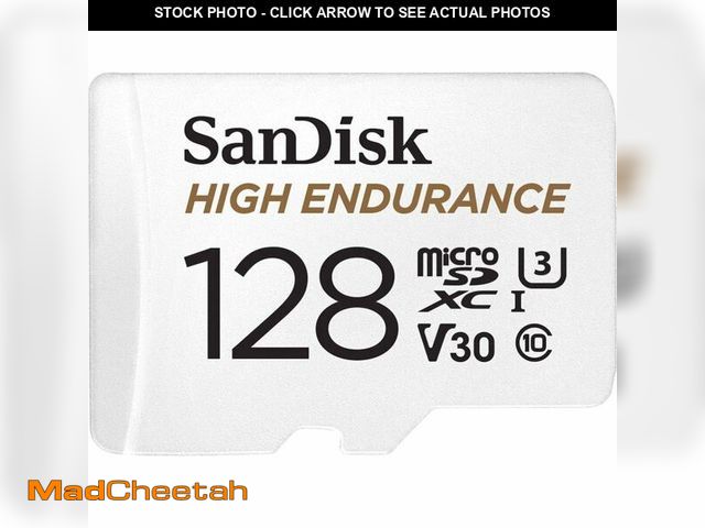 Lot 74-13629759 - SanDisk 128GB High Endurance Video MicroSDXC Card with Adapter for Dash Cam and Home Monitoring syst...