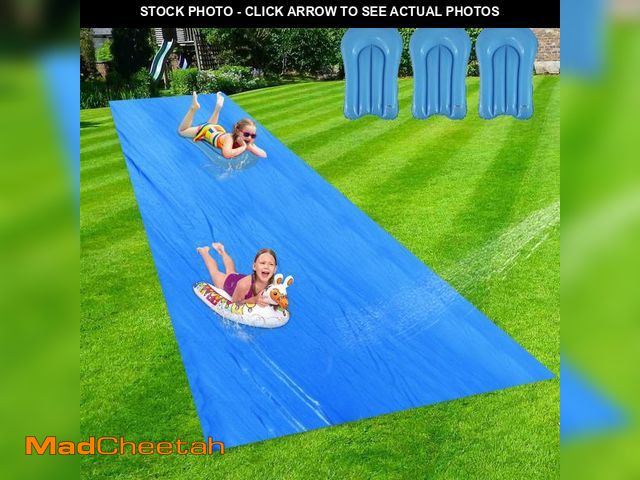 Lot 74-12212423 - 40 x 7.2Ft Slip and Slide for Adults with 3 Bodyboards, Extra Long Heavy Duty Slip n Slide Backyard,...