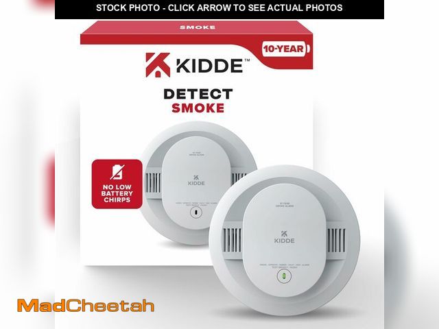 Lot 74-14061175 - Kidde Smoke Detector, 10-Year Battery Powered, with LED Status Lights, 85 dB Alarm, 5-inches, 20SD10...